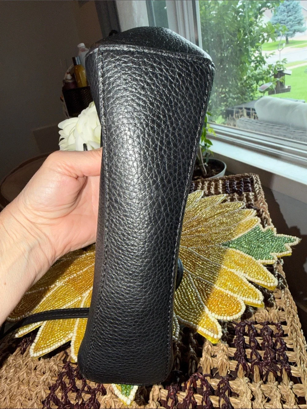 kate spade Black Pebbled Leather Crossbody with Front Zip